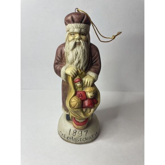 Vintage 1897 CZECHOSLOVAKIA Santa Christmas Ornament - 5" Tall LOOMCO Memories - Picture 1 of 8